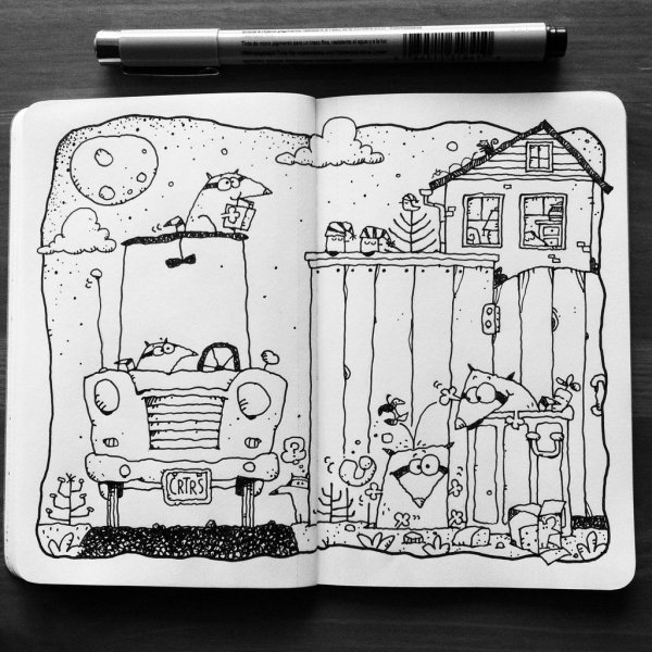 Дудлы легкие для скетчбука