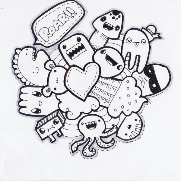 Рисунки для скетчбука для раскрашивания