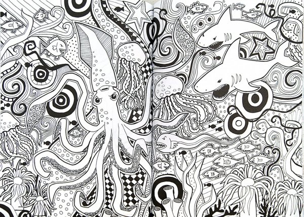 Раскраски дудлинг сложные