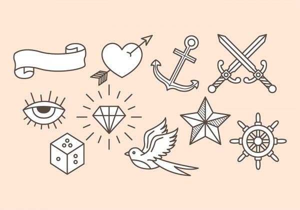 Эскизы тату маленькие легкие