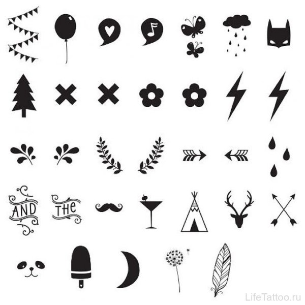 Маленькие лёгкие тату для девушек эскизы