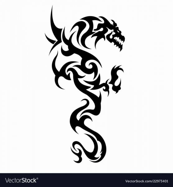 Тату трайбл дракон