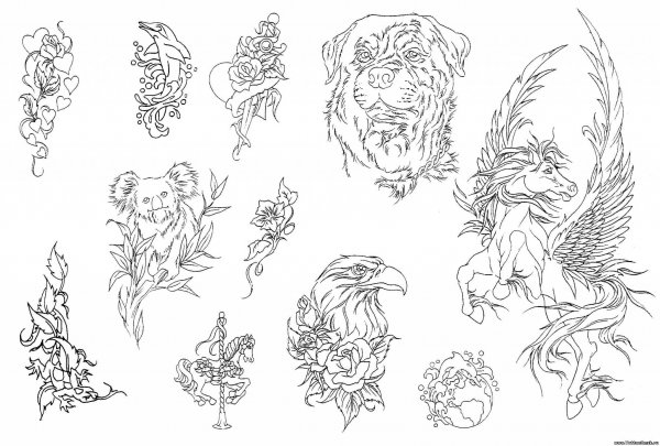 Тату Наброски на бумаге