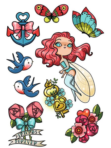 Цветные детские тату