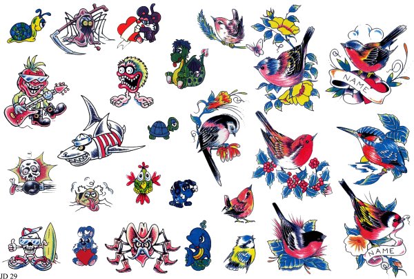 Татуировки для мальчиков цветные