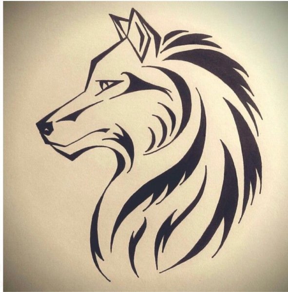 Зентангл волк