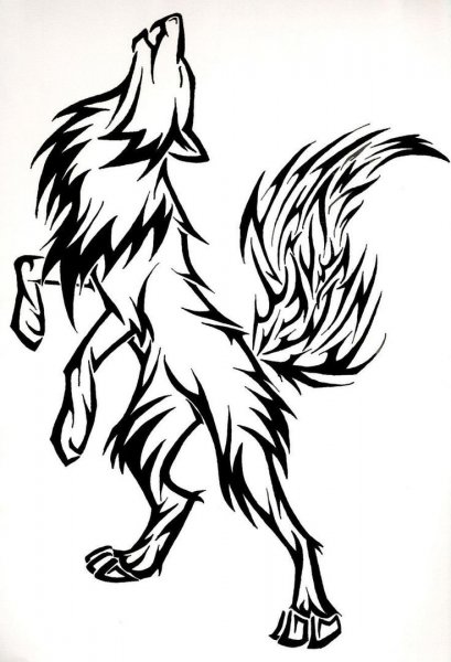 Волк тату эскиз