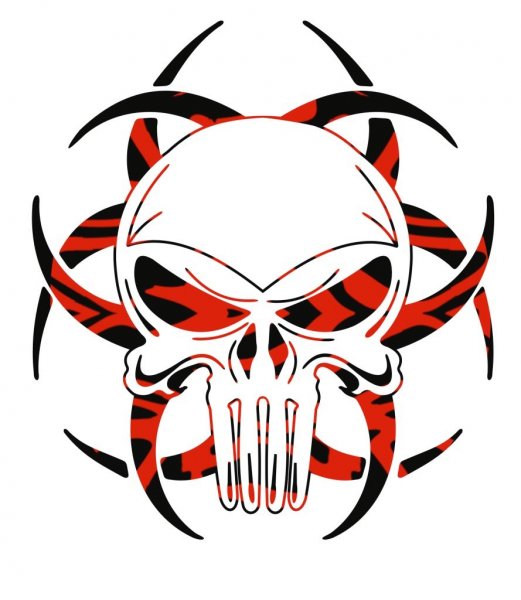 Тату трайбл череп