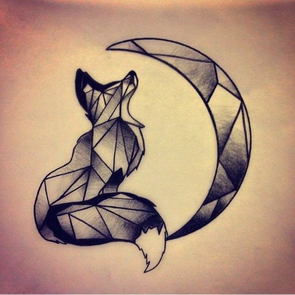 Геометрическая лиса тату