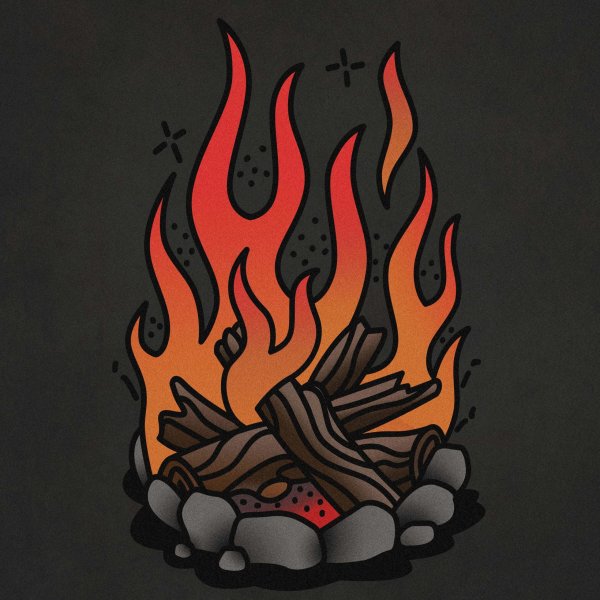 Костер эскиз тату