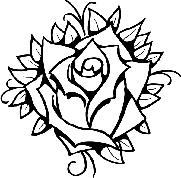 Розочка тату эскиз
