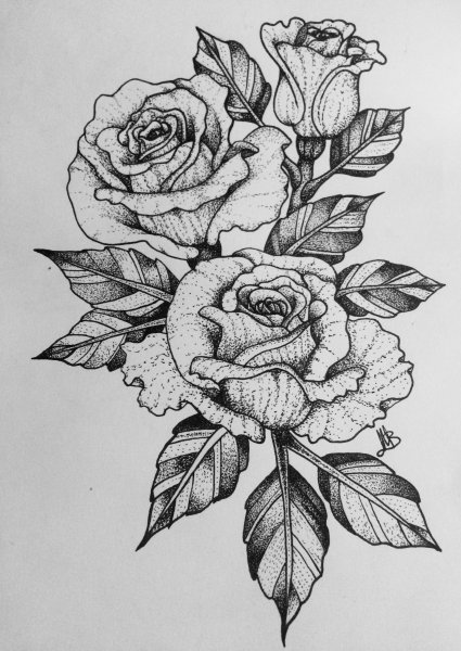 Тату роза