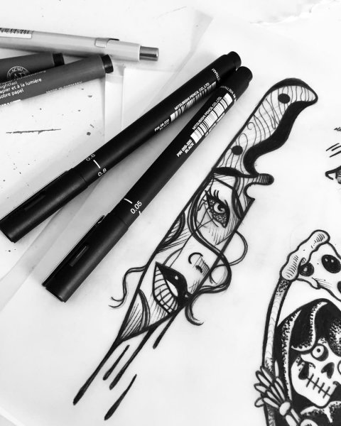 Тату ручкой эскизы