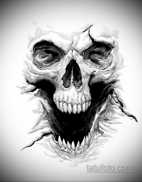 Череп тату эскиз