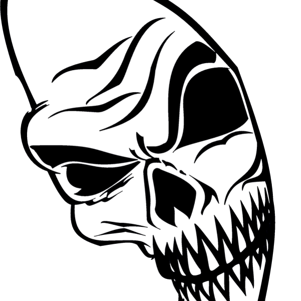 Тату череп черно белый