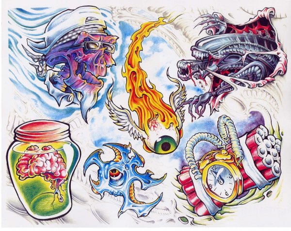 Эскизы тату для мужчин цветные