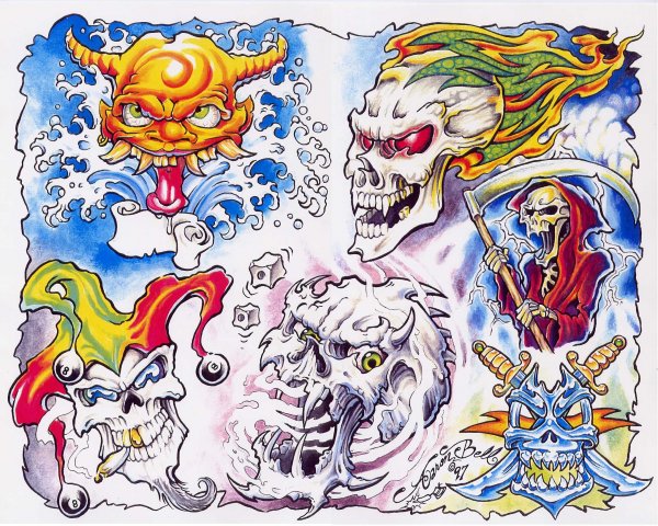 Тату эскизы для парней цветные