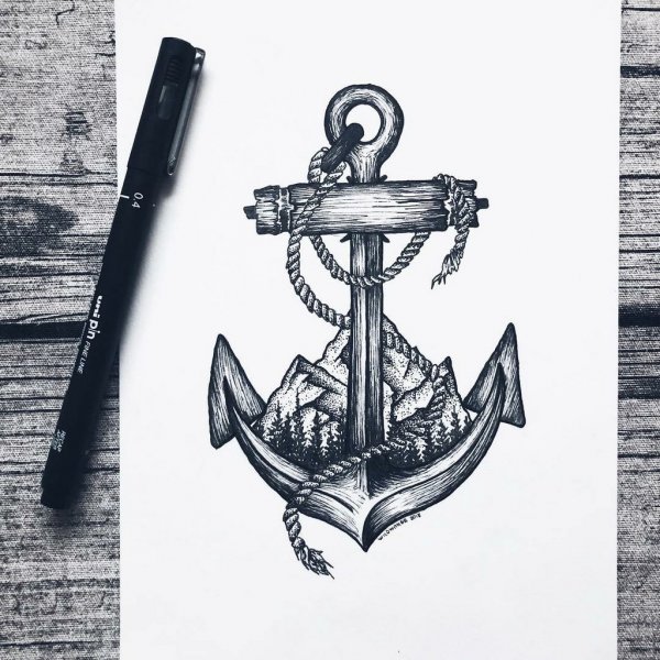 Красивый якорь