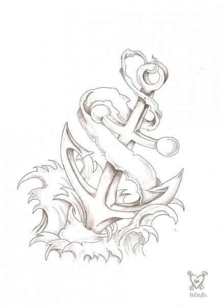 Якорь тату эскиз