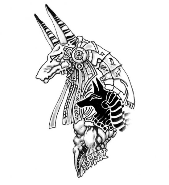 Анубис и Осирис тату