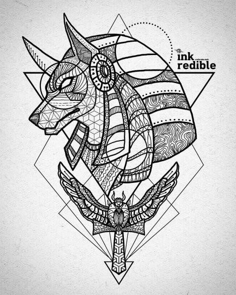 Тату сет Бог и Анубис