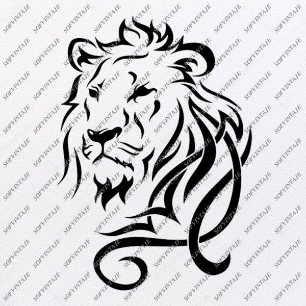 Тату Лев черно белый