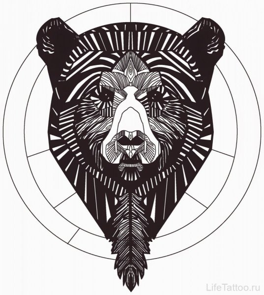 Медведь тату эскиз