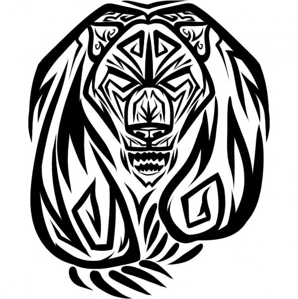 Тату медведь трайбл