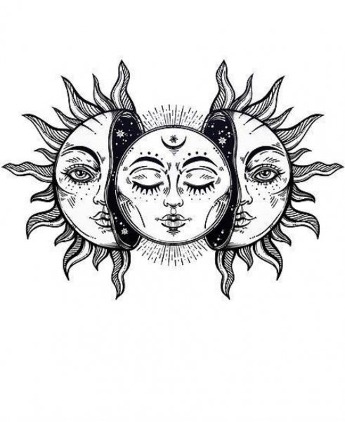 Солнце и Луна эскиз