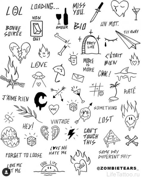 Легкие эскизы маленьких тату