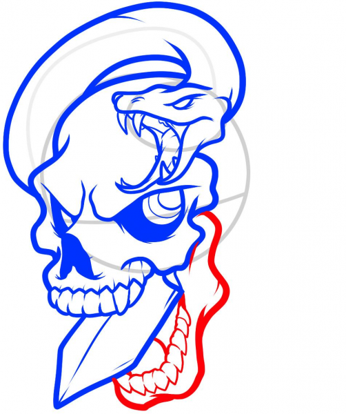 Тату черепа карандашом