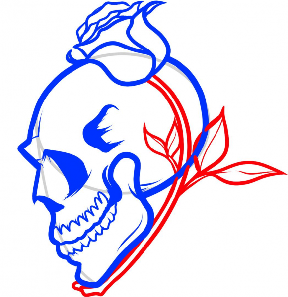 Рисунки для тату срисовки череп