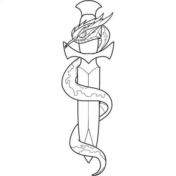 Змея карандашом тату