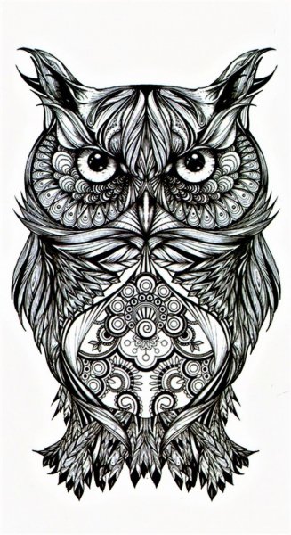 Сова тату эскиз