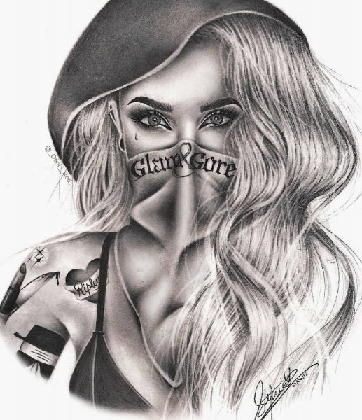 Тату девушка вектор