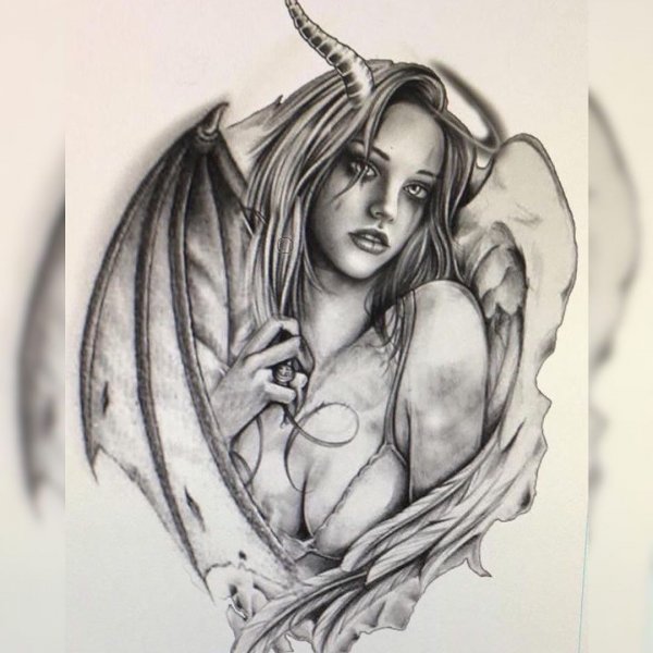 Стилизованный портрет черно белый