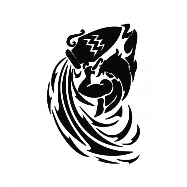 Тату Водолей трайбл