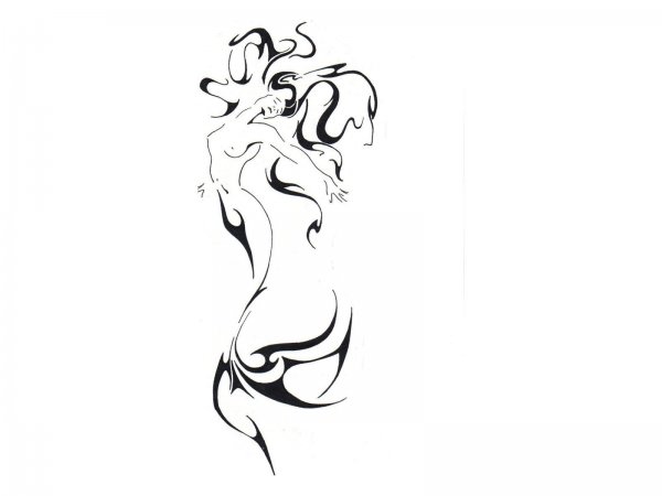 Эскиз тату Водолей для женщин