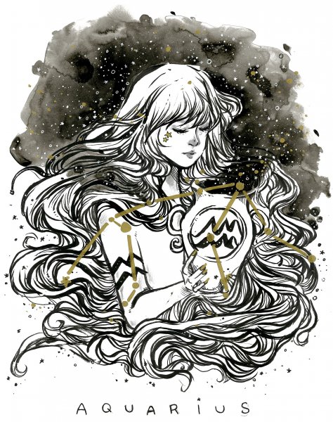 Водолей карандашом