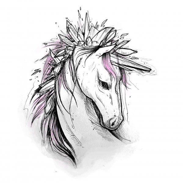 Единорог эскиз скетч