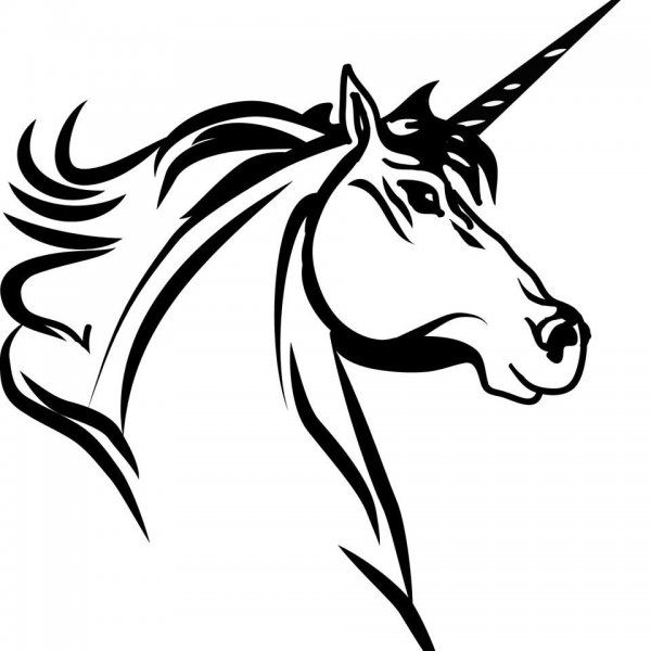 Голова единорога тату