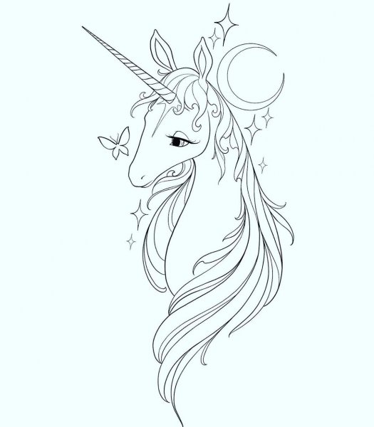 Валькирия на единороге эскиз