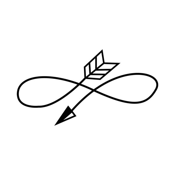 Тату стрела со знаком бесконечности