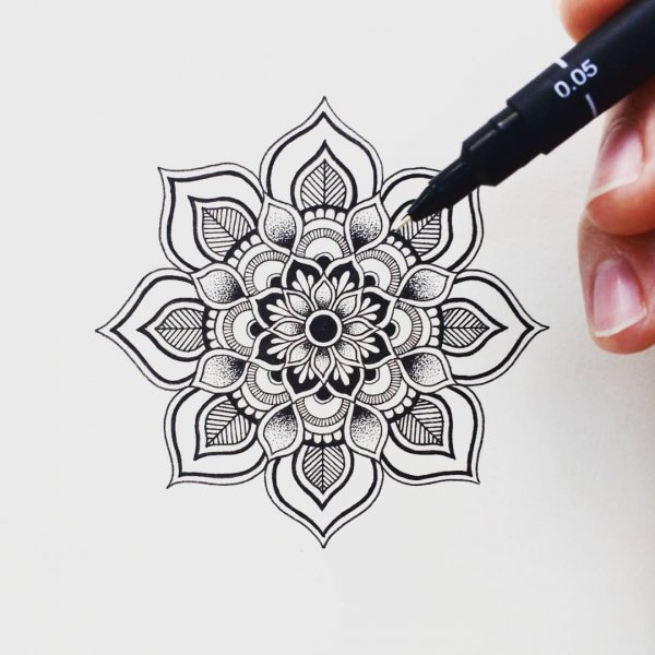 Мандала круглая тату