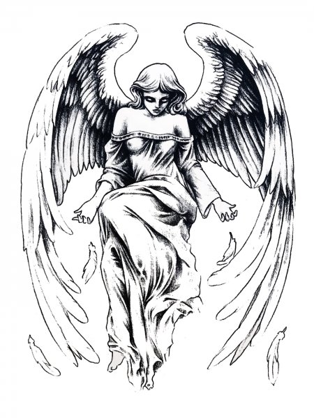 Эскизы рисунков ангелов