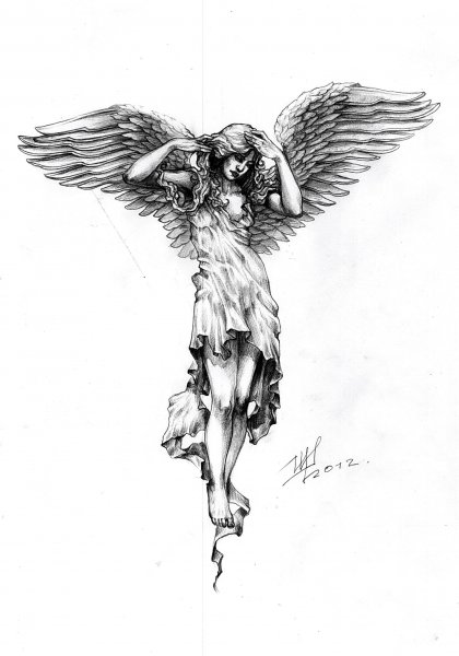 Ангел тату рисунок