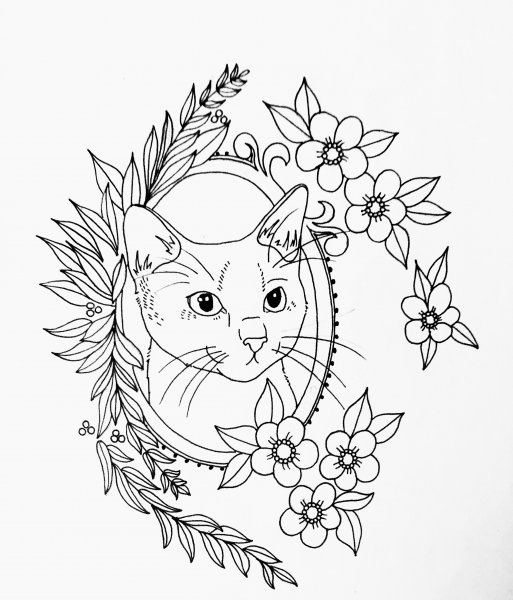 Тату котики эскизы