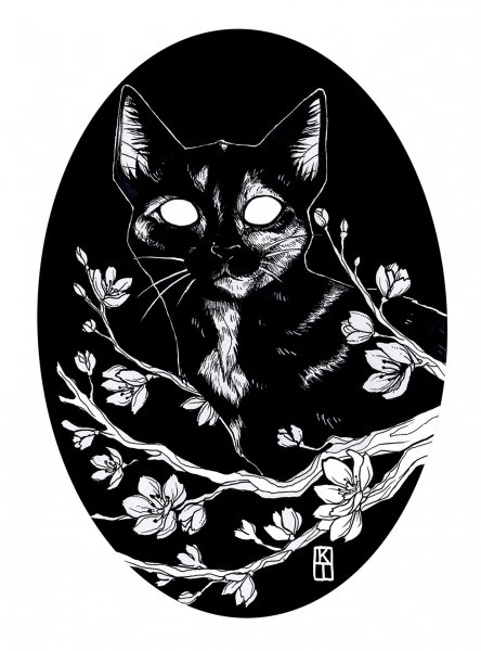 Кот тату эскиз