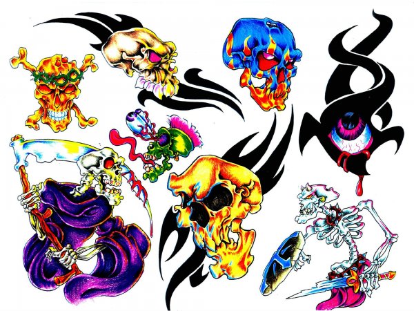 Эскизы татуировок цветные