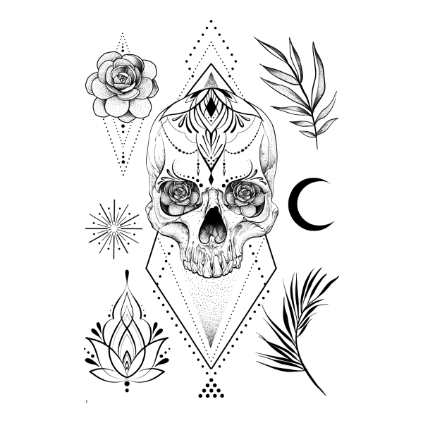 Тату переводилки черепа